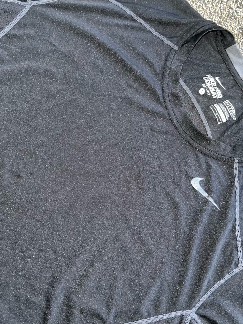 Nike Pro Combat Dri-fit Fitted Black Shirt Men’s Size Large